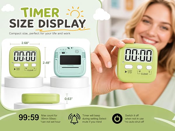 Compact portable size. Easy M/S buttons make time setting intuitive for kids, seniors and teachers.