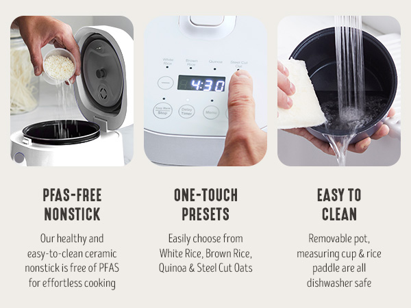 GreenLife, Ceramic Nonstick, PFAS-Free, Non-Toxic, Rice Cooker, Electrics