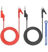 ALLmeter Banana Plug to Alligator Clip Test Lead Cable Braided Wire,1m/3.3ft,15A 1000V, Insulated...
