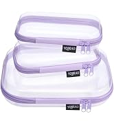 YQBRAO 3 Pack Hard Sided Clear Zipper Case for Storage- Thickened-Grade Clear Hard Shell Zipper C...