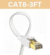 Orbram Cat 8 Ethernet Cable 3 ft White