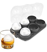 Samuelworld Large Ice Ball Maker with Lid, 6 x 2.5 Inch Ice Balls - Food Grade, Easy To Fill Roun...
