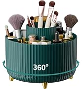 WIWIUXY Makeup Brush Holder Organizer,360° Rotating Makeup Brush Organizer,5 Slot Make up Brushes...