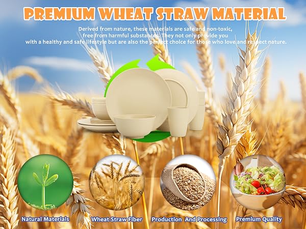 wheat starw dinnerware wheat straw dish set wheat starw plates set wheat straw cups set bowls set