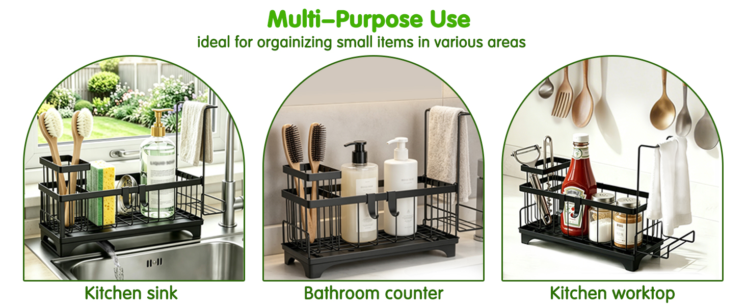 Kitchen Sink Organizer with Tool-Free Setup & Easy Cleaning