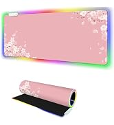 Japanese Sakura RGB Mouse Pad for Gaming I Large Mousepad with 14 Led Modes I Keyboard Pad Gaming...