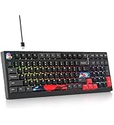 Owpkeenthy Wired 96% Gasket Mounted Mechanical Gaming Keyboard Hot Swappable, 99 Keys Programmabl...
