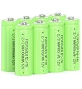 Fuspower NIMH 2/3AAA Battery 1.2v 400mAh 2/3 AAA Battery for Solar Lights Remote Control, Garden ...