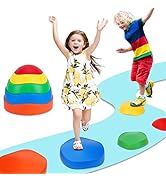Premkid Stepping Stones for Kids, Set of 5 Pcs Balance Beam for Promote Coordination, Kids Outdoo...