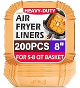 200pcs Air Fryer Liners Disposable, Air Fryer Liners, 8.7" Square Parchment Disposable Paper Line...