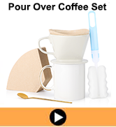 white pour over coffee dripper set