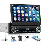 Single Din Flip Out Car Stereo 7 Inch HD Touch Screen Bluetooth Car Radio Mirror Link, Video Outp...