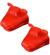 QTECLOR Mini Oven Mitts Gloves-BPA Free Silicone,Heat Resistant, Cooking Pinch Mitts Potholder fo...