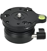 Tripod Leveling Base with Bubble Level,Panoramic Tripod Head Tilted Up and Down 15 Degrees for Ca...