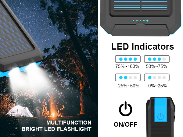 Solar Charger 38800mAh Portable Solar Power Bank for Camping External Backup Battery Pack Charger