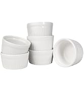 Mini Ramekins 1.5 oz Set of 6, Small Ceramic Bowls for Dips, Souffle, Creme Brulee, and Baking - ...