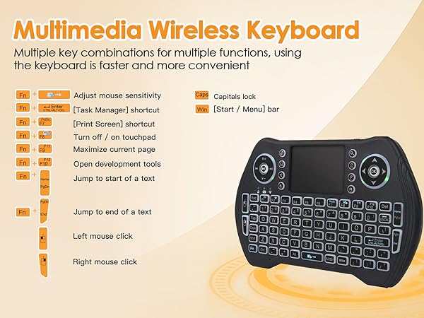 Multi-functional 92-key mini wireless keyboard