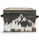 Ghoaoivo Rustic Forest Mountain Storage Box Bins, Camping Hiking Lover Gifts Collapsible Storage ...