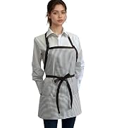 Corfully Kitchen Apron with 3 Pocket, Adjustable Server Apron, Waitress Apron with Pockets Stripes
