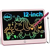 KOKODI LCD Writing Tablet, 12 Inch Colorful Toddler Doodle Board Drawing Tablet, Erasable Reusabl...