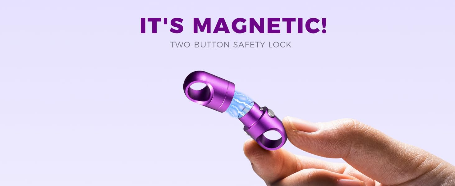 MAGNETIC KEYCHAIN-TWO-BUTTON SAFETY LOCK