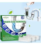 18-Pack Drain Clog Remover – Heavy-Duty Drain Cleaner for Hair and Grease, Powerful Sink and Show...