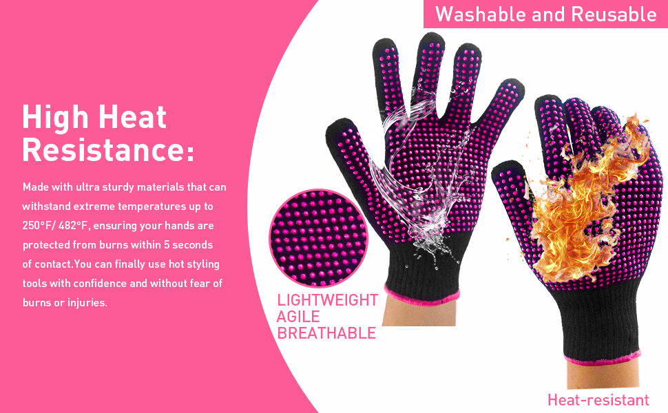 4 Pieces Heat Resistant Gloves with Silicone Bumps