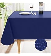 smiry Rectangle Table Cloth 60x84 Inch, Waterproof Vinyl Tablecloth with Flannel Backing, SpillPr...