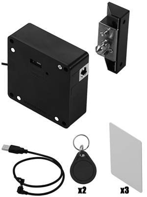 RFID lock kit with card and key fobs usb cable
