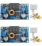 2 Packs 5A 75W DC-DC Step Power Module XL4015 with Adjustable LED Voltmeter and Free Support