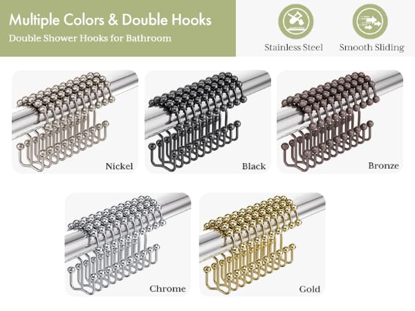 Shower curtain hooks gold