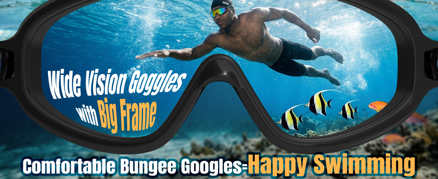 adult swim goggles with bungee strap