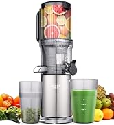 Juicer Machines, Cold Press Juicer with 5.0” Large Feed Chute Fit Whole Fruits & Vegetables, Stai...