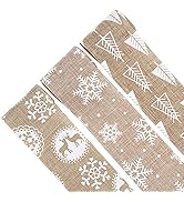 CCINEE Christmas Burlap Ribbon,Assorted Natural Jute Ribbon for Crafts Gift Wrapping,2 Inch x 2.2...