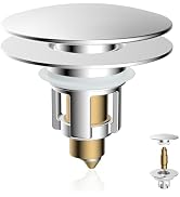 iFealClear Universal Bathroom Sink Stopper, Metal Pop Up Sink Drain Strainer with Hair Catcher Ba...