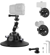 EMART 6" Car Camera Mount, Suction Cup Mount with 360°Magic Arm&1/4" Screw | Quick Release Car Mo...