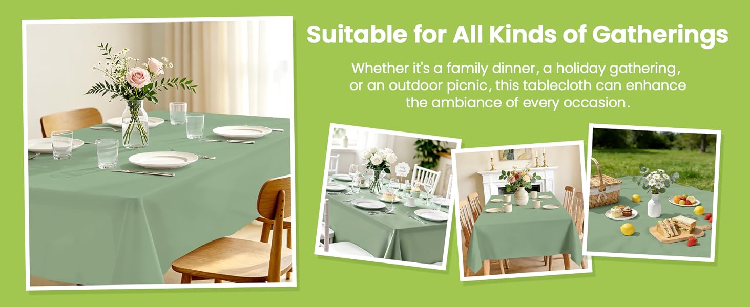 Sage Green tablecloth plastic