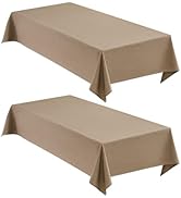 Maymiss Faux Linen Tablecloths for Rectangle Tables, 2 Pack Burlap Textured Table Cloths Washable...