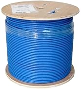 Vertical Cable Cat6A 10G, UTP, 23AWG, Solid Bare Copper, PVC, 1000ft Bulk Ethernet Cable, Blue