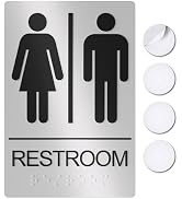 ASSURED SIGNS Restroom Signs, Bathroom Sign For Business - For Men and Women - 9" by 6" - ADA Com...