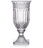 Joeyan 13'' Glass Urn Vase,Large Clear Decorative Flower Vase for Table and Centerpiece,Tall Pede...
