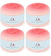 Aeelike Yarn for Crocheting, 4 Super Soft Gradient Yarn 190g (6.7 oz) 400m (437.5 Yards) Extra La...