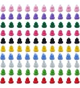 YGbridge Mini Santa Hats, 100PCS Mini Hats for Crafts, Christmas Tiny Hat Knitting Doll Hat for C...