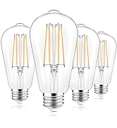 PARTPHONER LED Light Bulbs Dimmable Vintage Edison Bulb, E26 LED Bulb 60W Equivalent 720 Lumens, ...
