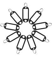 Uniclife 20 Pieces Key Tags 2 Inch Soft Plastic Key Chain Tags with Blank Paper Labels Clear Wind...