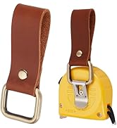 CALFOVERA 2PCS Genuine Leather Tape Measure Holder with Metal Clip Heavy Duty Cowhide Impact Tool...