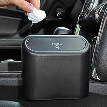 small car trash can