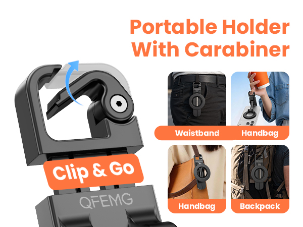 Portable Holder with Carabiner