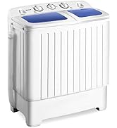 Giantex Portable Mini Compact Twin Tub Washing Machine 17.6lbs Washer Spain Spinner Portable Wash...