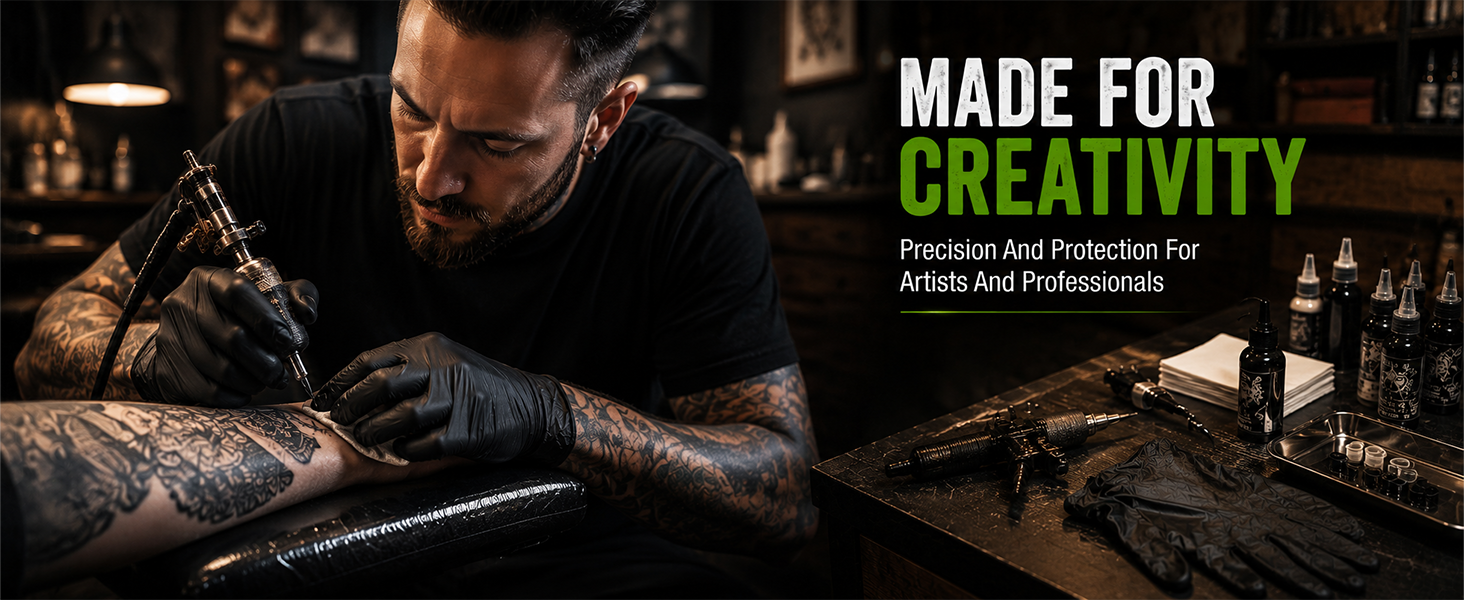 6mil black nitrile gloves for Tattoo
